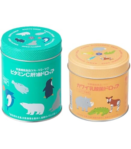 新品未開封 カワイ 肝油ドロップ ビタミンC＆カルシウム 300粒入 4缶セット Amazon | ビタミンC肝油ドロップ 300粒 ビタミンECドロップ 180粒